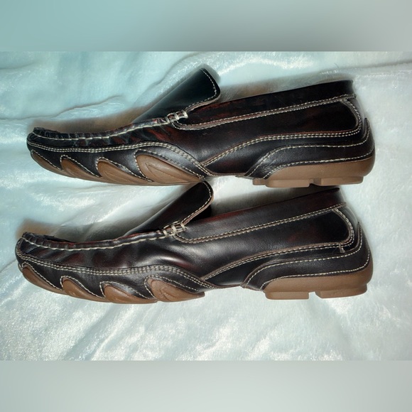 Men’s Aldo Dark Brown Leather Slip-On Loafers - Picture 10 of 11